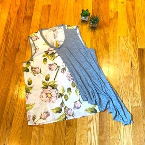 Philosophy Top Blouse Tank Shirt Small Floral Flowers